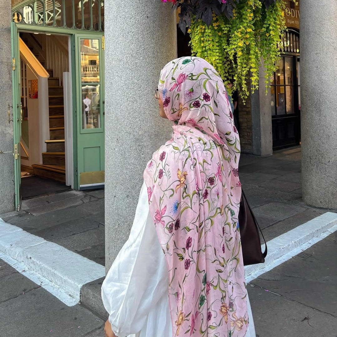 レディース ボヘミアン風 花柄 水彩画風 ヒジャブ ラマダン - Go Ethnic Fashion のレビューと価格