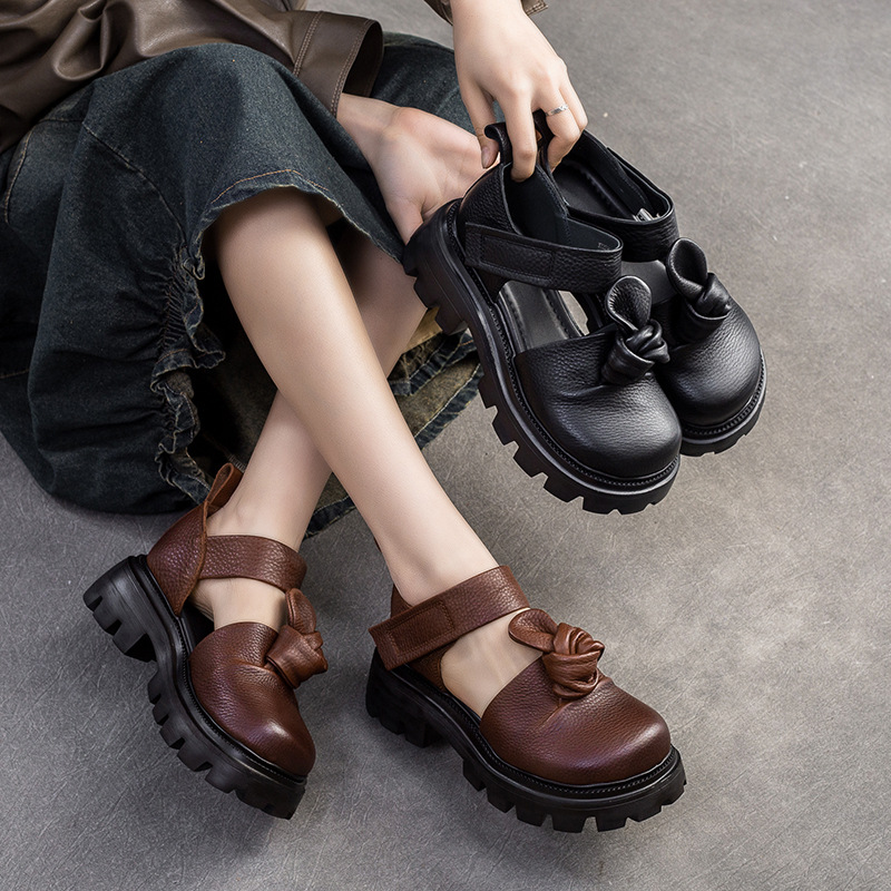 5 センチメートルエスニックノットプラットフォームウェッジ秋 - Ethnic Fashion Women のレビューと価格