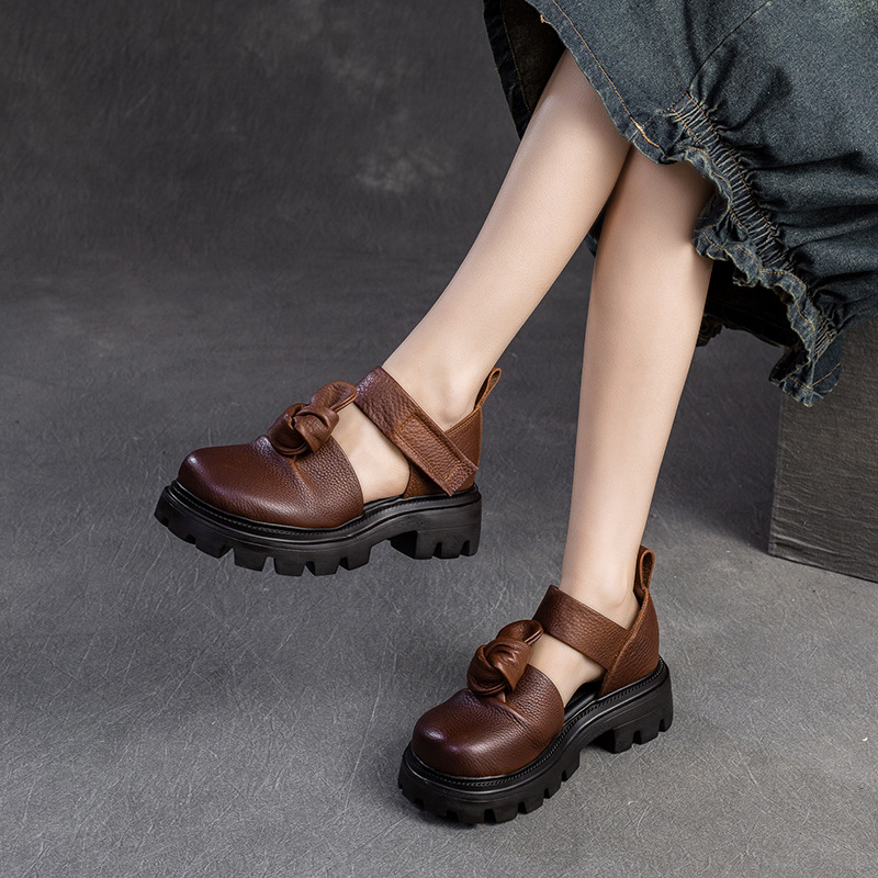 5 センチメートルエスニックノットプラットフォームウェッジ秋 - Ethnic Fashion Women のレビューと価格