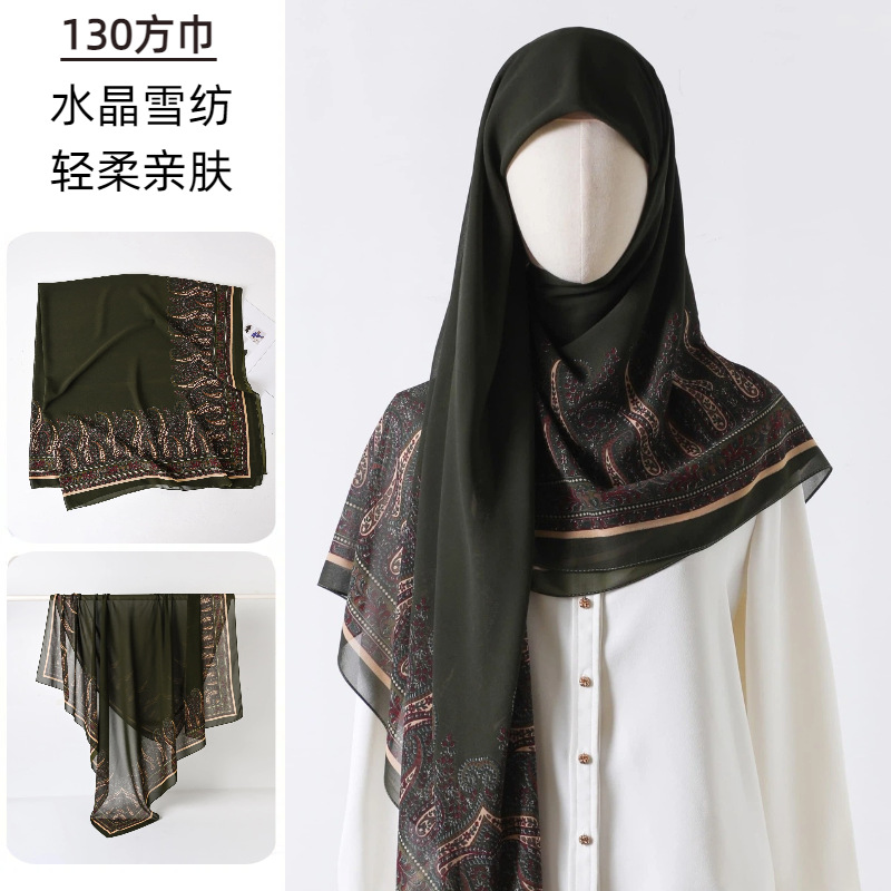 大正方形スカーフプリントガーゼハイエンド感触シルクスカーフ薄 - Go Ethnic Fashion のレビューと価格